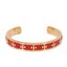 Tory Burch Jewelry | Nwt Tory Burch Raised Stacked T Logo Cuff Bracelet | Color: Gold/Red | Size: Os