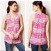 Anthropologie Tops | Anthro Maeve Pink Chevron Tank Top | Color: Pink/Tan/White | Size: 4