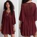 American Eagle Outfitters Dresses | American Eagle Embroidered Lace Boho Mini Dress | Color: Red | Size: Xs