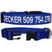 Personalized Blue Adjustable Custom Embroidered with Pet Name and Phone Number Dog Collar, Medium