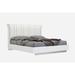 Wrought Studio™ Dolphus King Bed Color White High Gloss Wood & /Upholstered/Faux leather in Brown/White | 54.33 H x 0 D in | Wayfair