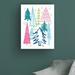 The Holiday Aisle® Merry Christmastime Trees Bright by Michael Mullan - Wrapped Canvas Painting Canvas, in Blue/Green/Pink | Wayfair