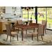 Canora Grey Feasterville Butterfly Leaf Rubberwood Solid Wood Dining Set Wood/Upholstered in Brown | 30 H in | Wayfair