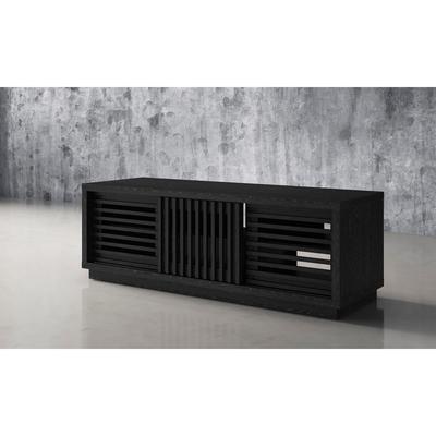 FURNITECH 64-inch Black American Oak Media Console