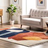 Brooklyn Rug Co Ashton Shaggy Contemporary Abstract Tassel Area Rug