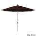 California Umbrella 11' Round Aluminum Crank Open Auto Tlit Patio Umbrella, Bronze Finish, Double Wind Vent, Sunbrella Fabric