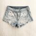American Eagle Outfitters Shorts | American Eagle Hi Rise Festival Blue Jean Shorts Cut Offs 4 | Color: Blue/White | Size: 4