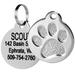 Personalized Paw Print Stainless Steel Pet ID Tag for Dogs and Cats with Engravement on Both Sides, Small, Silver