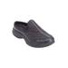 Extra Wide Width Women's The Leather Traveltime Slip On Mule by Easy Spirit in Navy (Size 7 1/2 WW)