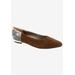 Wide Width Women's Novatoo Flat by Bellini in Brown Micro Snake (Size 8 1/2 W)