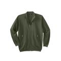 Men's Big & Tall Full-Zip Fleece Jacket by KingSize in Deep Olive (Size L)