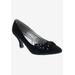 Wide Width Women's Charm Stud Kitten Heel Pump by Bellini in Black Velvet (Size 8 1/2 W)