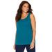 Plus Size Women's Suprema® Tank by Catherines in Deep Teal (Size 4X)