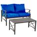 Luxi 2 Pieces Outdoor Conversation Set by Saint Birch in Navy Blue