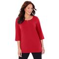 Plus Size Women's Suprema® Double-Ring Tee by Catherines in Classic Red (Size 2X)