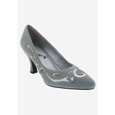 Wide Width Women's Cici Pump by Bellini in Blue Textile (Size 8 1/2 W)