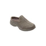 Wide Width Women's The Leather Traveltime Slip On Mule by Easy Spirit in Grey (Size 9 1/2 W)