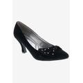 Wide Width Women's Charm Stud Kitten Heel Pump by Bellini in Black Velvet (Size 10 W)