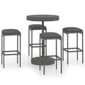 Ebern Designs Patio Bar Set Outdoor Bistro Set Bar Stool Bistro Table Poly Rattan Synthetic Wicker/All - Weather Wicker/Wicker/Rattan | Wayfair