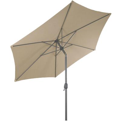 Spetebo - Alu Sonnenschirm 300cm Knickgelenk + Kurbel - beige - Martktschirm Kurbelschirm Image