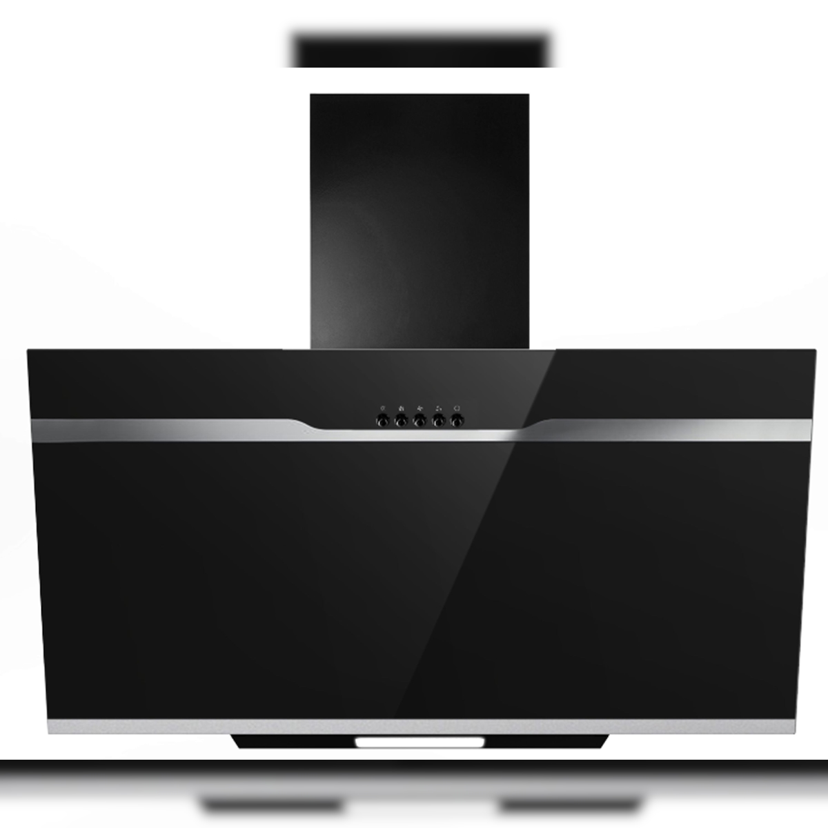 PKM DSH60-BL Dunstabzugshaube Glas schwarz Kopffreihaube LED 60cm Image