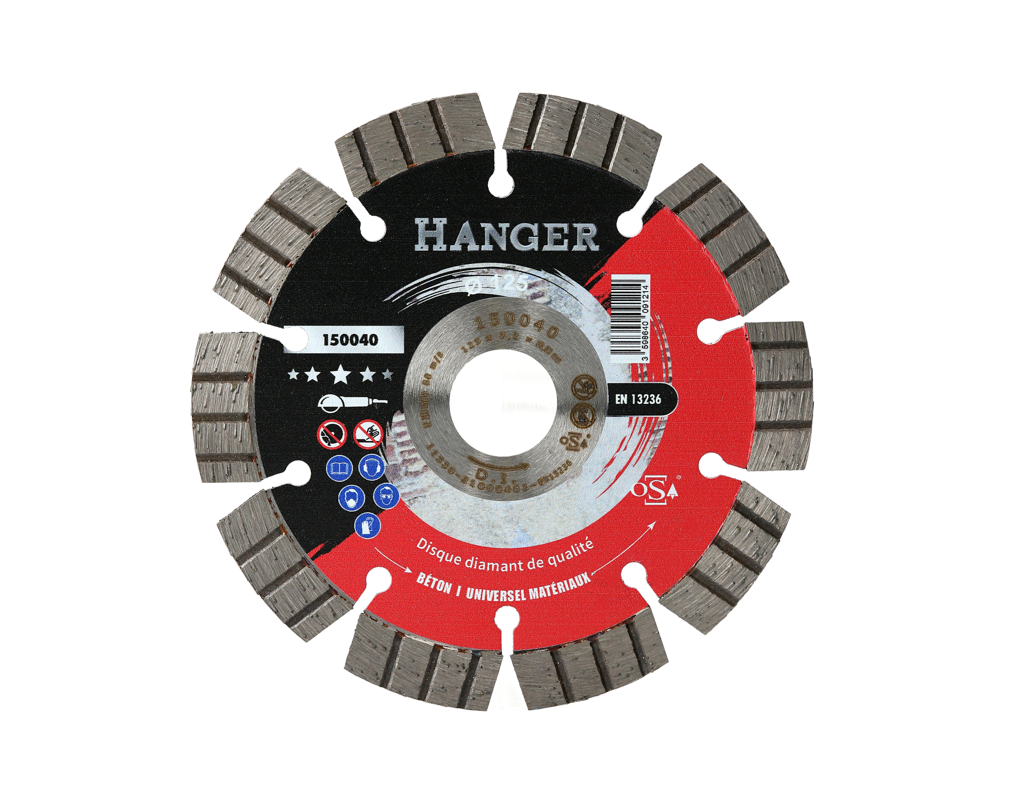 Disque diamant universel Premium 125 mm hauteur 12 mm pour le béton segment HANGER 150040