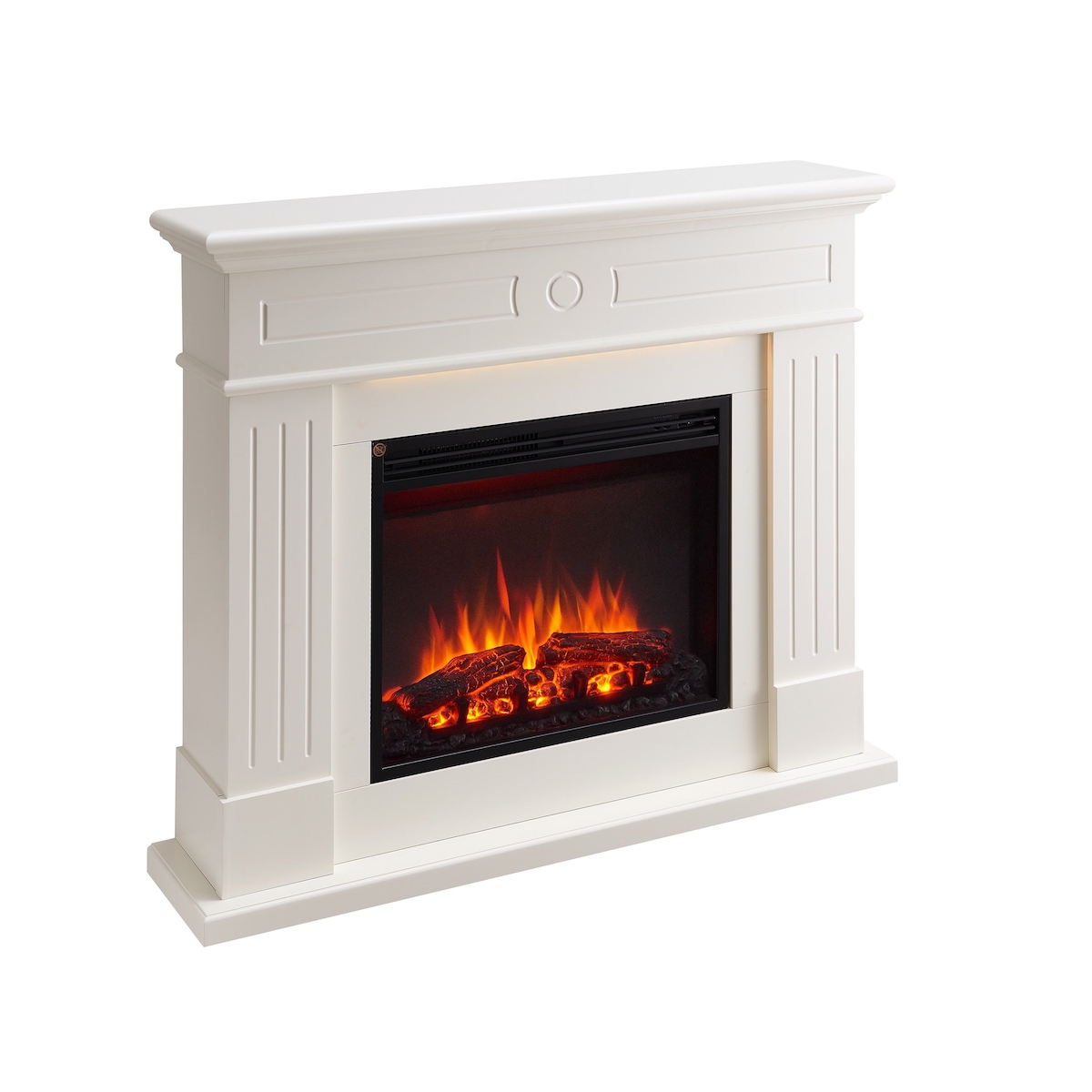 Elektrokamin BALDERIA Leandros - Elektrischer Standkamin - Weiss Image