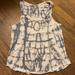 Free People Tops | Free People Gray Tie Dye Beaded Tank Top Size Small | Color: Cream/Gray | Size: S