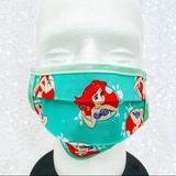 Disney Accessories | 4/$25 Ariel Little Mermaid Green Child Face Mask | Color: Green | Size: Osg