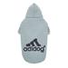 Grey Adidog Logo Fleece Dog Hoodie, Small, Gray