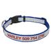 Reflective Personalized Blue Dog Collar with Custom Embroidered, Medium