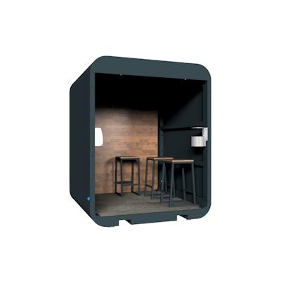Lounge/Pausenraum, pulverbeschichtet, für Veranstaltungen, Messen, Baustellen, Maße (LxBxH): 2 x 1,93 x 2,41 m, mit Betonfundament, Stahl/Edelstahl Image