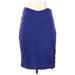 Express Casual Pencil Skirt Knee Length: Purple Solid Bottoms - Women's Size 00