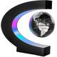 Creative C Shape Magnetic Levitation Floating Globe World Map with Colorful LED (Black)