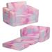 Cozee 2-in-1 Convertible Sofa to Lounger in Pink Tie Dye - Delta Children 208220-5062