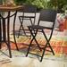 Lark Manor™ Akshaye Outdoor Wicker 28" Bar Stool Metal in Brown/Gray | 41.5 H x 18.1 W x 23.3 D in | Wayfair WLDM8341 40207293