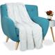 Relaxdays Plaid fausse fourrure, couverture moelleuse pour le canapé, couvre-lit décoratif XXL,