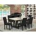 Red Barrel Studio® 6 - Person Acacia Solid Wood Dining Set Wood/Upholstered in Gray/Brown | 30" H x 60" L x 36" W | Wayfair