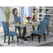 Red Barrel Studio® 4 - Person Acacia Solid Wood Dining Set Wood/Upholstered in Gray/Brown | 30" H x 60" L x 36" W | Wayfair