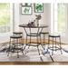 17 Stories 4 - Person Counter Height Dining Set Wood/Metal in Brown/Gray | 36 H x 42 W x 42 D in | Wayfair F7B73050CC9B48AFA49AFDEA5C53C5BE