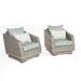 Cannes 2 Piece Sunbrella Outdoor Patio Club Chairs Set - Spa Blue