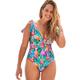 Plus Size Women's Tie Shoulder One Piece Swimsuit by Swimsuits For All in Multi Leaf (Size 4)