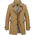 BOLAWOO Men's Jacket Lightweight Jacket Windbreaker Cotton Cotton Casual Bomber Fashion Brands Jacket Coat Parka Sizes Winter Jacket Short Coat (Color : Dunkles Khaki, Size : XL)