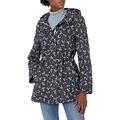 Joules Women's Shoreside Print Waterproof Coat, Black Ditsy, 12