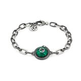 Gucci Jewelry | Gucci Garden Gg Malachite Bracelet In Silver New With Gucci Box. | Color: Green/Silver | Size: 7.75" Chain