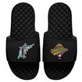 Men's ISlide Black Florida Marlins Cooperstown Collection 1997 World Series Champions Throwback Slide Sandals