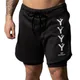 Short Double couche 2 en 1 pour hommes Bermuda de Sport de course de Fitness de plage