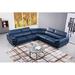 Blue Reclining Sectional - AE Design 119" Wide Symmetrical Modular Corner Sectional Leather Match/Genuine Leather | 35 H x 119 W x 119 D in | Wayfair