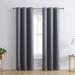 HLC.ME Solid Max Blackout Thermal Grommet Curtain Panels Polyester in Gray/Brown | 54 H in | Wayfair LARNC-STLGRY42x54