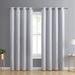HLC.ME Solid Max Blackout Thermal Grommet Curtain Panels Polyester in Gray/Brown | 54 H in | Wayfair LARNC-ANT/SLVR52x54